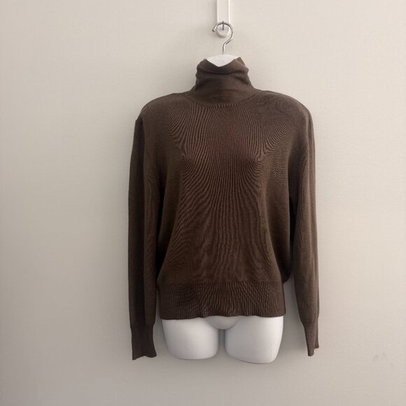Vintage Ciao Ltd Mock Neck Zip Sweater | Mushroom Brown | Size 12 - Picture 2 of 8